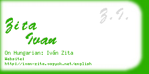 zita ivan business card